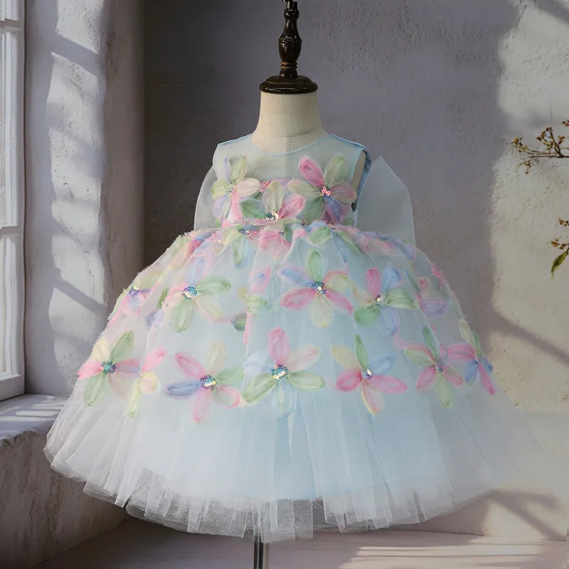 Children's Host's Piano Performance Birthday Party Dresses A4920 Vestidos Bridesmaid Dress New Girls Princess Ball Gown