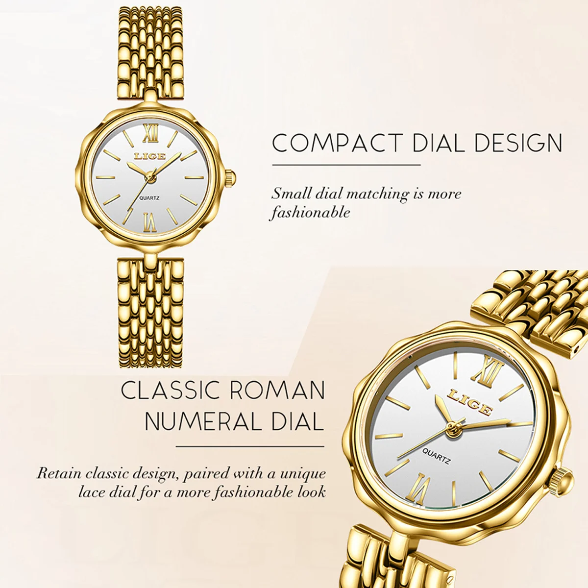 LIGE Роскошные женские часы лучший бренд стальные классические маленькие циферблаты модные простые водонепроницаемые женские часы подарки элегантные кварцевые часы