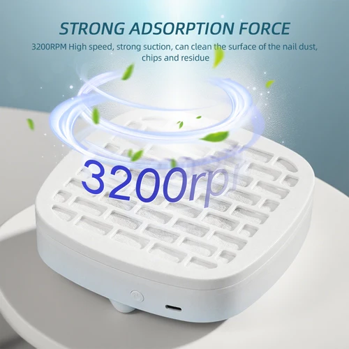 Imagen 2 del producto Miniaspiradora de uñas para manicura USB, colector de polvo de uñas de succión fuerte, aspiradora portátil para decoración de uñas, ventilador Extractor