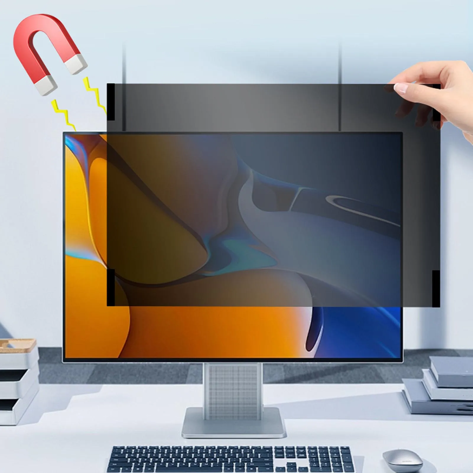 24-дюймовая магнитная пленка для экрана 16:10, ПЭТ, анти-синий свет, антибликовая, устойчивая к царапинам, съемная для компьютера