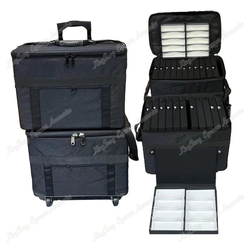 Optical Stackable Sample Bag Travel Set for Frames or Suns with Storage Display Trays