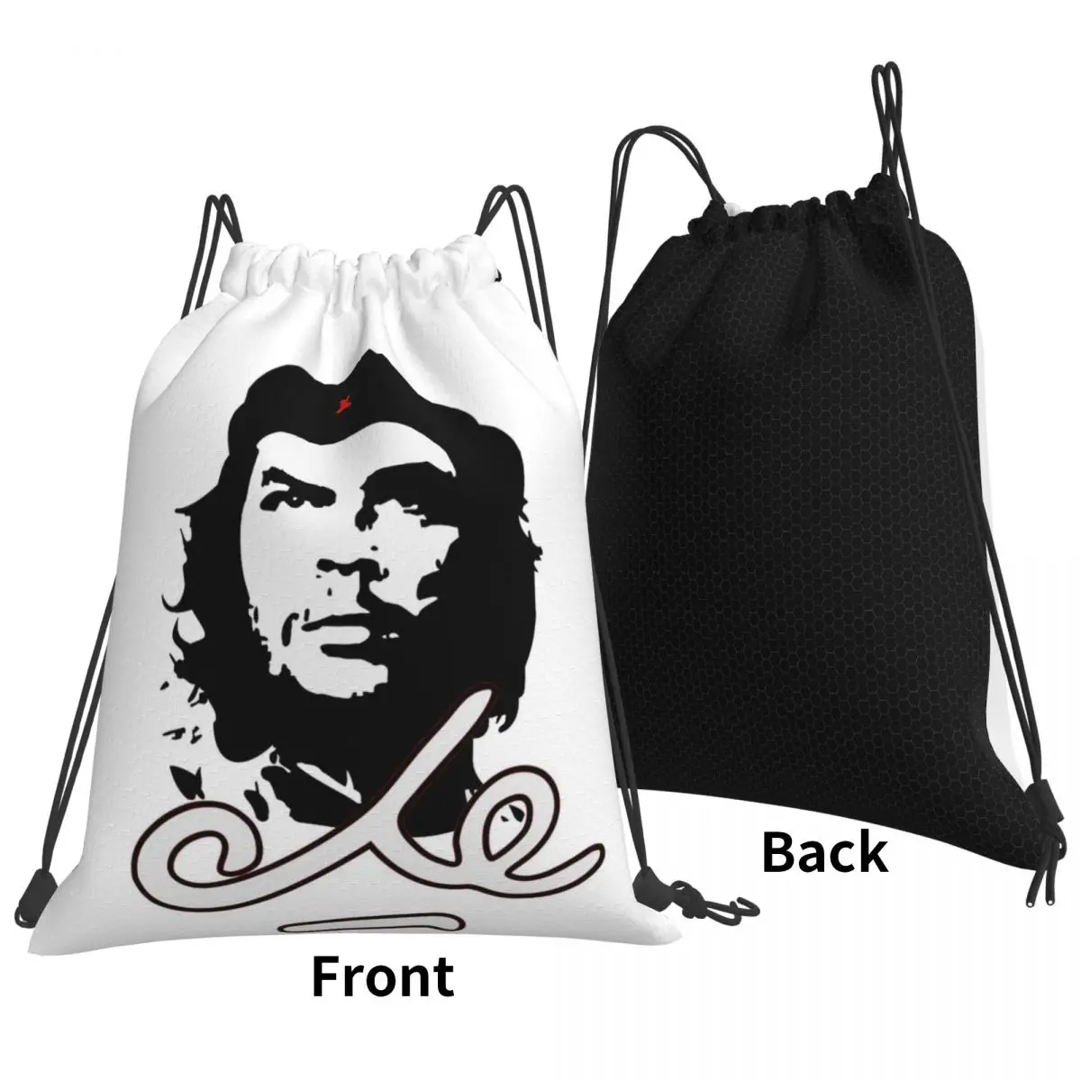 

Retro Che Guevara Backpacks Casual Drawstring Bags Shoes Bag Book Bags for Travel School