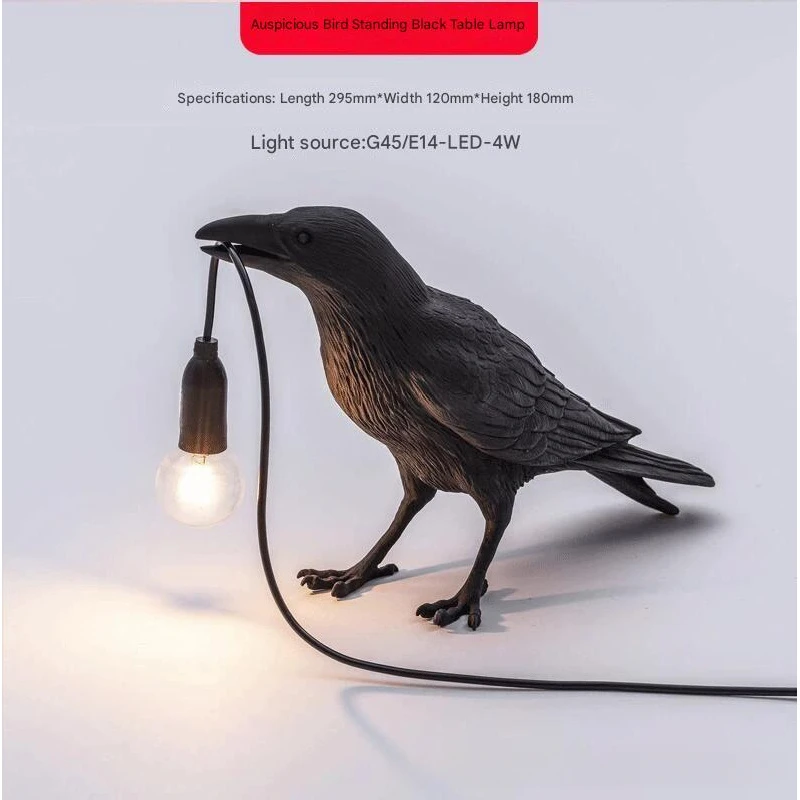 Lucky Bird resin wall lamp Nordic minimalist bed animal decoration night atmosphere desk lamp