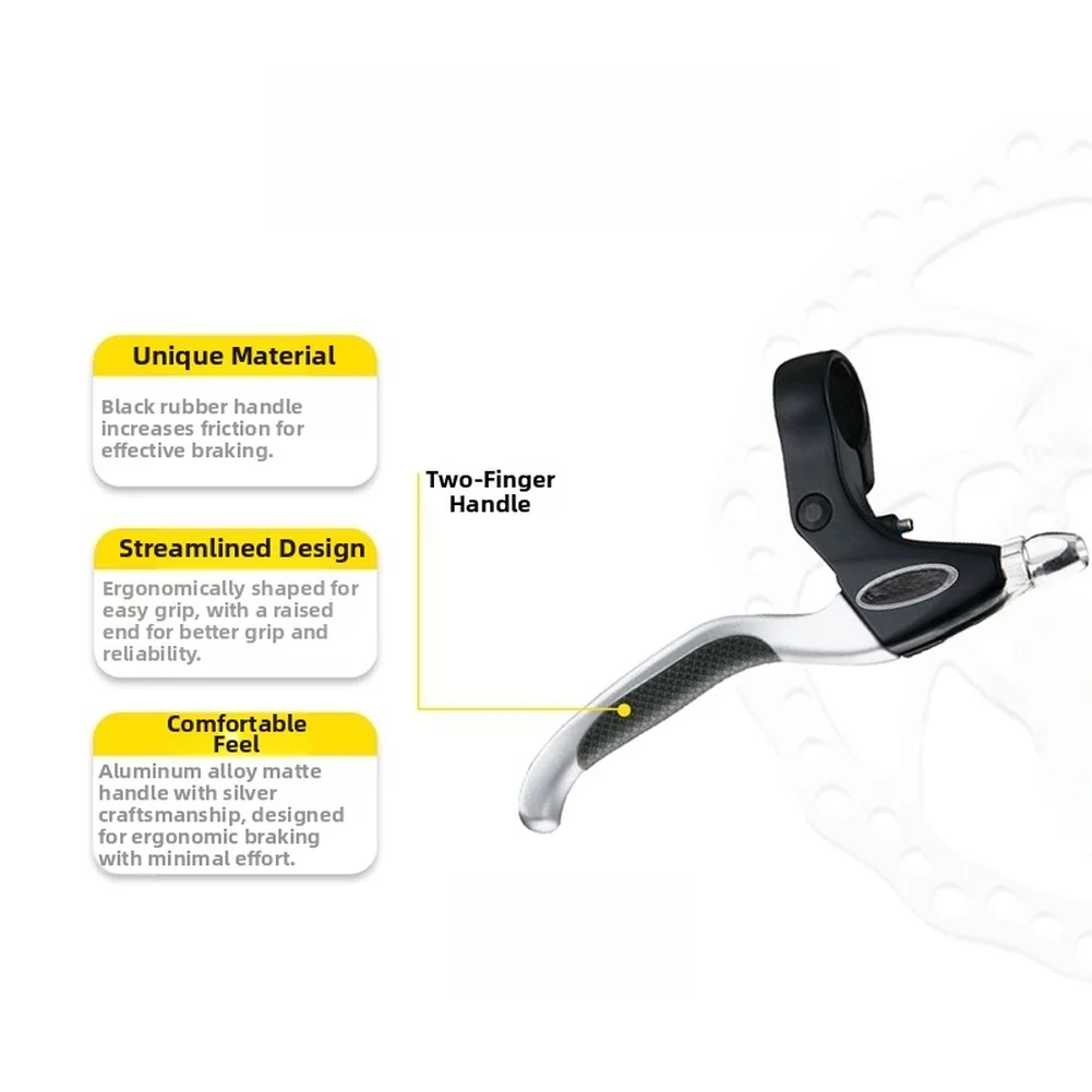 Disc Brake Lever for For mountain Bikes Featuring Ergonomic Trigger Shape and Compatibility with Standard Systems