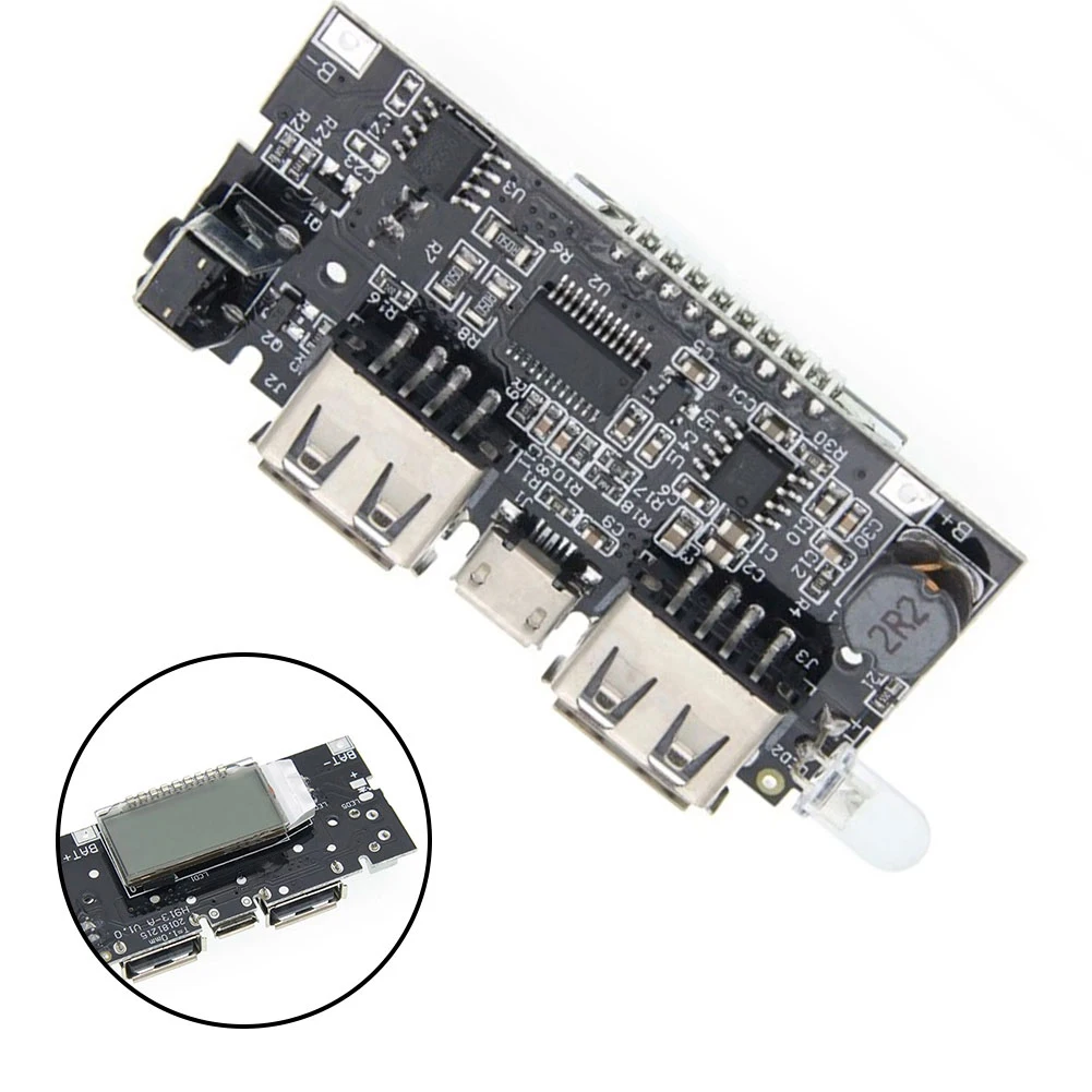 Power Management PCB for DIY Power Banks with 5V Input and Dual USB Outputs 5V 2.1A and 5V 1A for Lithium Cell Use