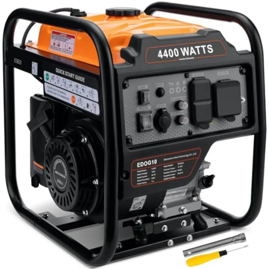 

4400-Watts Inverter Generator, Open Frame Generator Gas Powered, Emergency Home Backup, RV Ready 30A Outlet, EPA Compliment
