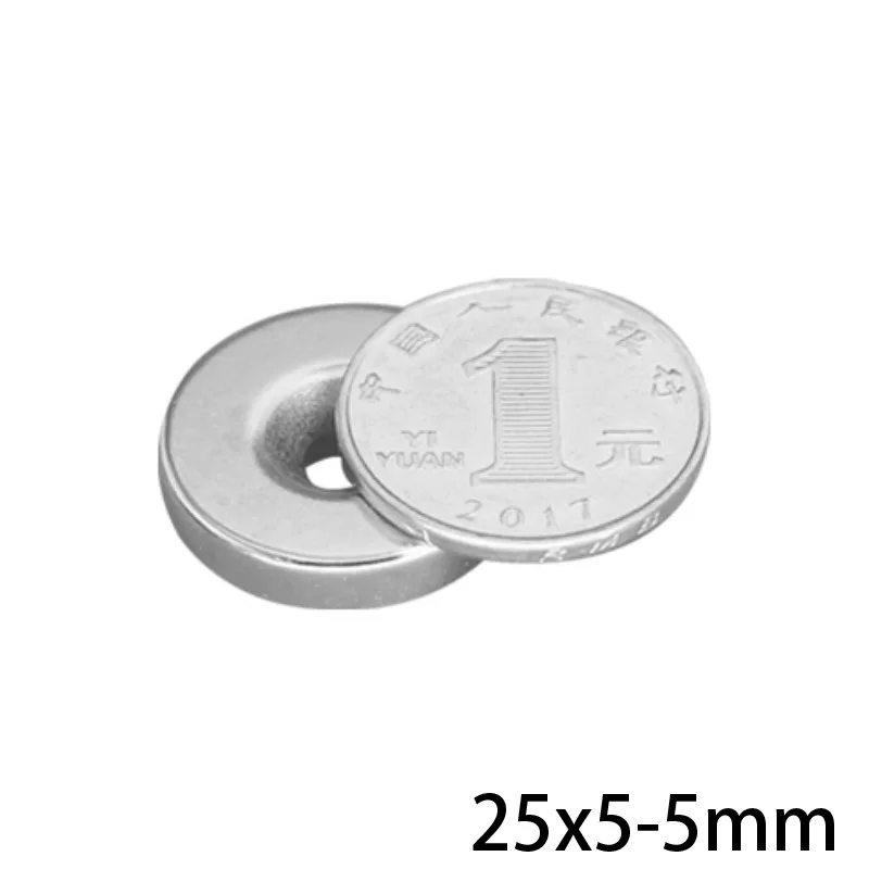 25x5-5mm Powerful Magnet 25x5 mm Hole 5mm Round Strong Magnets 25*5-5 For Home Refrigerators, Offices DIY