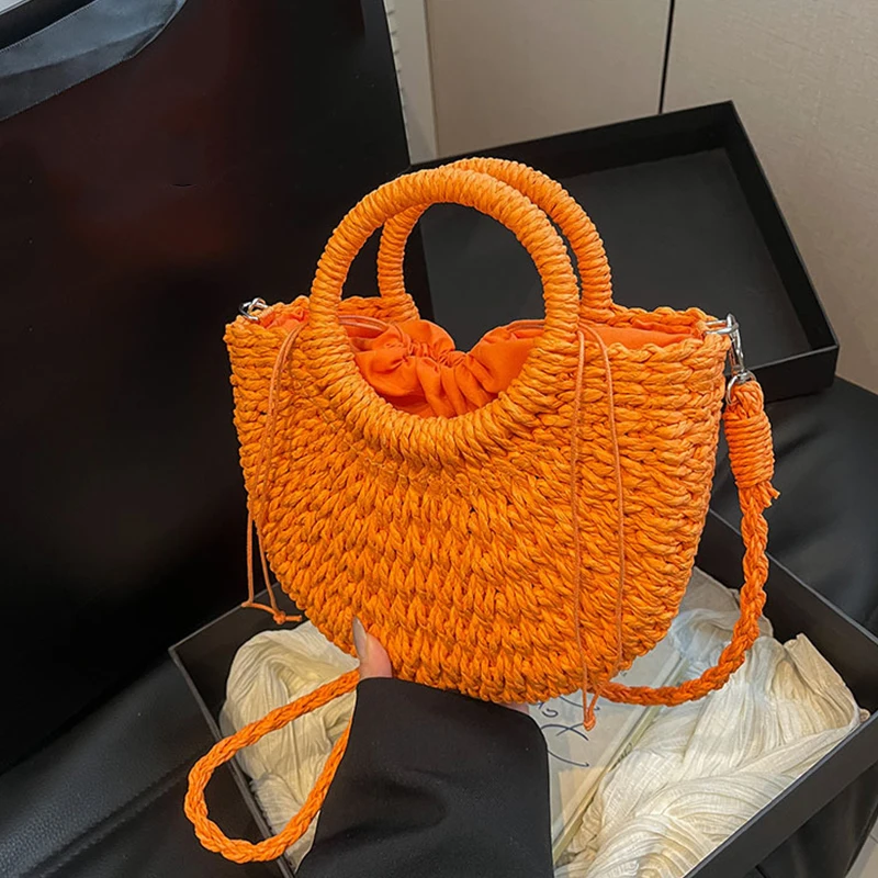 Bohemian Style Straw Handbag High Quality Multi-functional Shopping Bag Suitable For Travel and Vacation