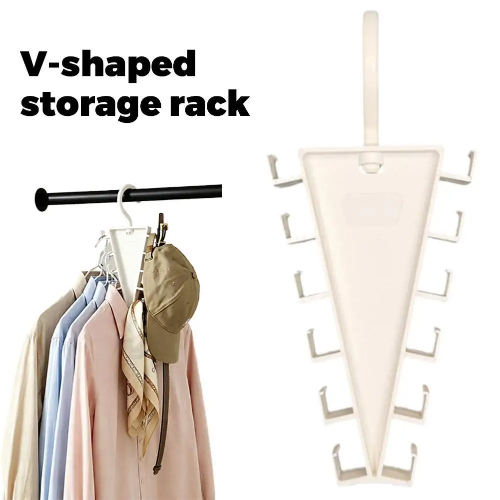 12 Hooks V-Shaped Storage Hook Clothes Hanger Organizer 360° Rotatable Wardrobe Space Saving Clothing Rack For School Hats