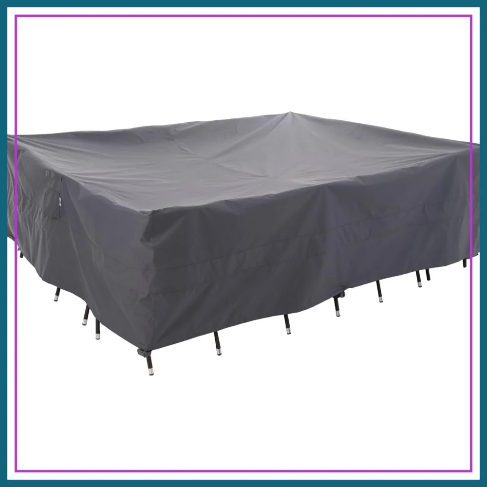 

Extra Large Patio Furniture Set Covers Waterproof, Heavy Duty Outdoor Table Cover, Anti-Fading & High Wind Resistant, 180x96x36 in, Grey