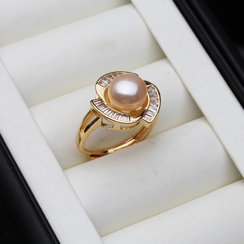 2023 Freshwater Pearl Rings For Women,Wedding Natural Pearl Ring Adjustable Mother Gift White