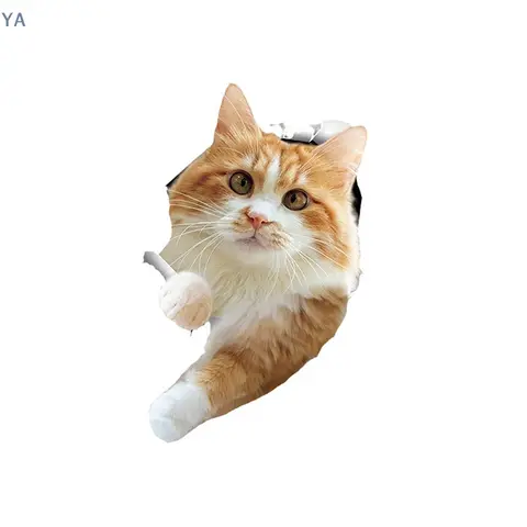 【YA】Funny 3D Kitten Toilet Seat Stickers Decals Waterproof Peel & Stick Restroom Animal Decals Decor For Bathroom Washroom