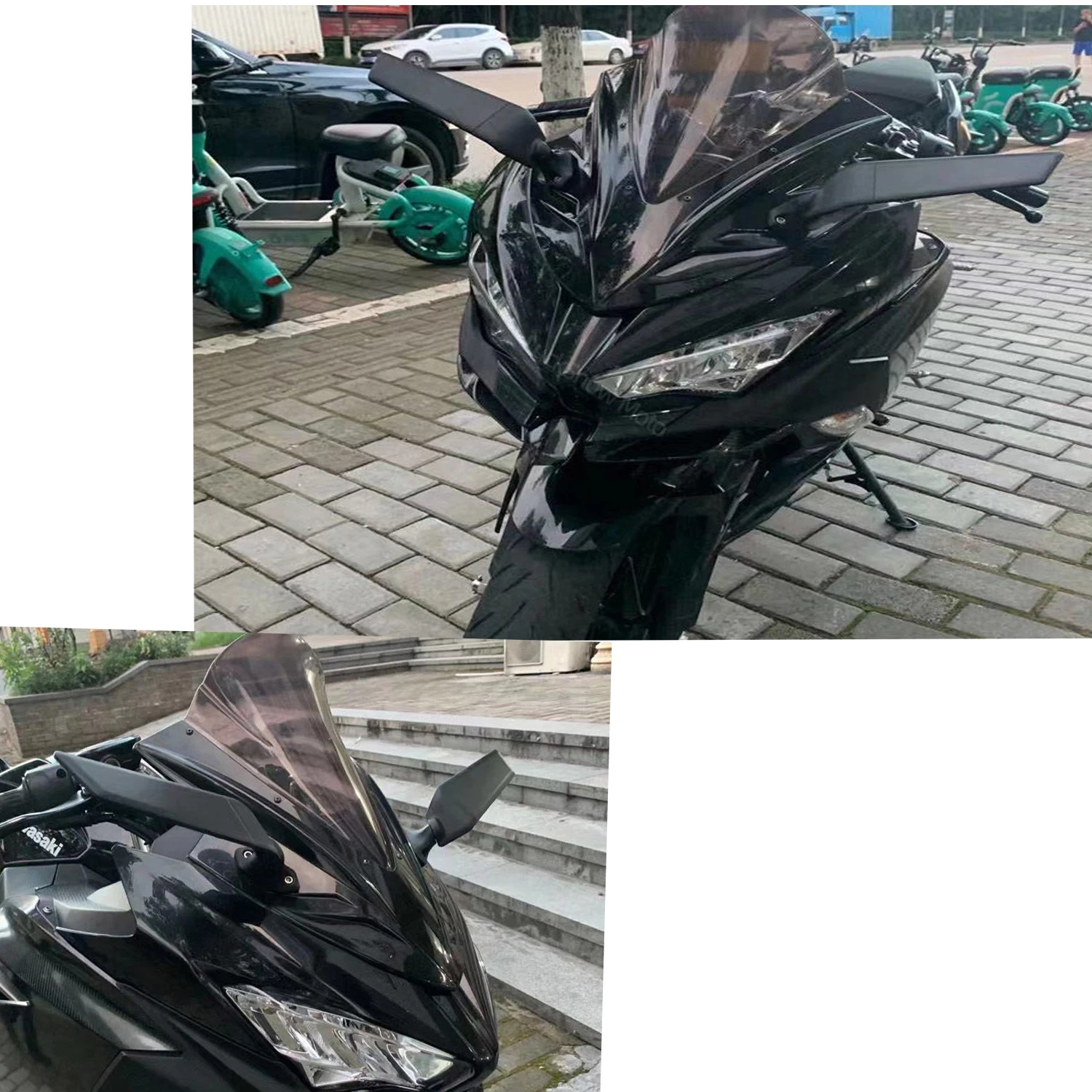 Мотоциклетное зеркало для Kawasaki NINJA 300R 250R 400R NINJA1000 ER6F, модифицированное ветровое крыло, регулируемое вращающееся зеркало заднего