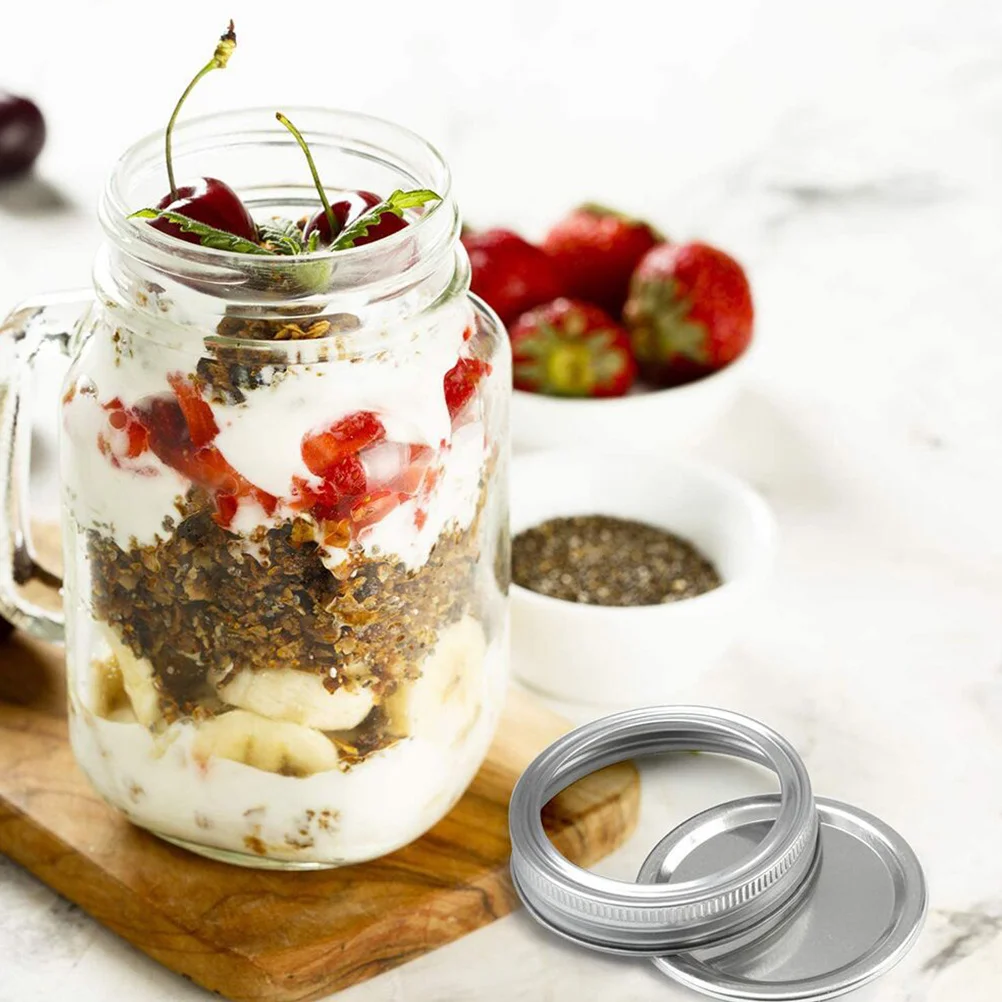 

24Pcs Jar Lids Split-Type Canning Caps Metal Sealing Gasket Easy to Use Food Safety Multipurpose Glass Seals Jar Lids