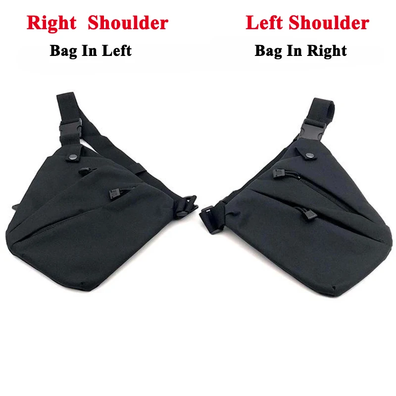 Oxford Concealed Tactical Pistol Gun Bag Right / Left Shoulder Storage Bag Multi-Functional Men's Chest Bag Anti-Theft Pocket