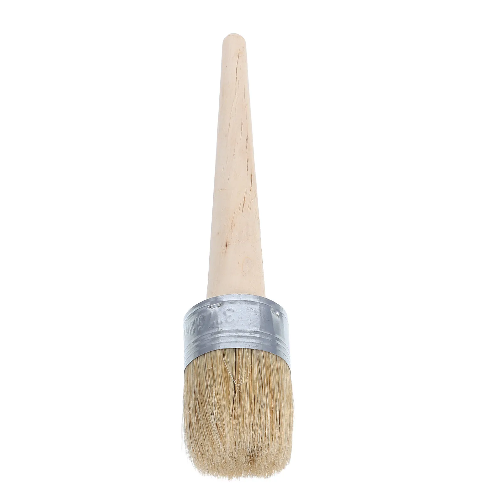Round Paint Brush 1.5 Inch Diameter Ergonomic Thumb Handle for Waxing Painting Hard to Reach Crevices Fast Texture Finish All