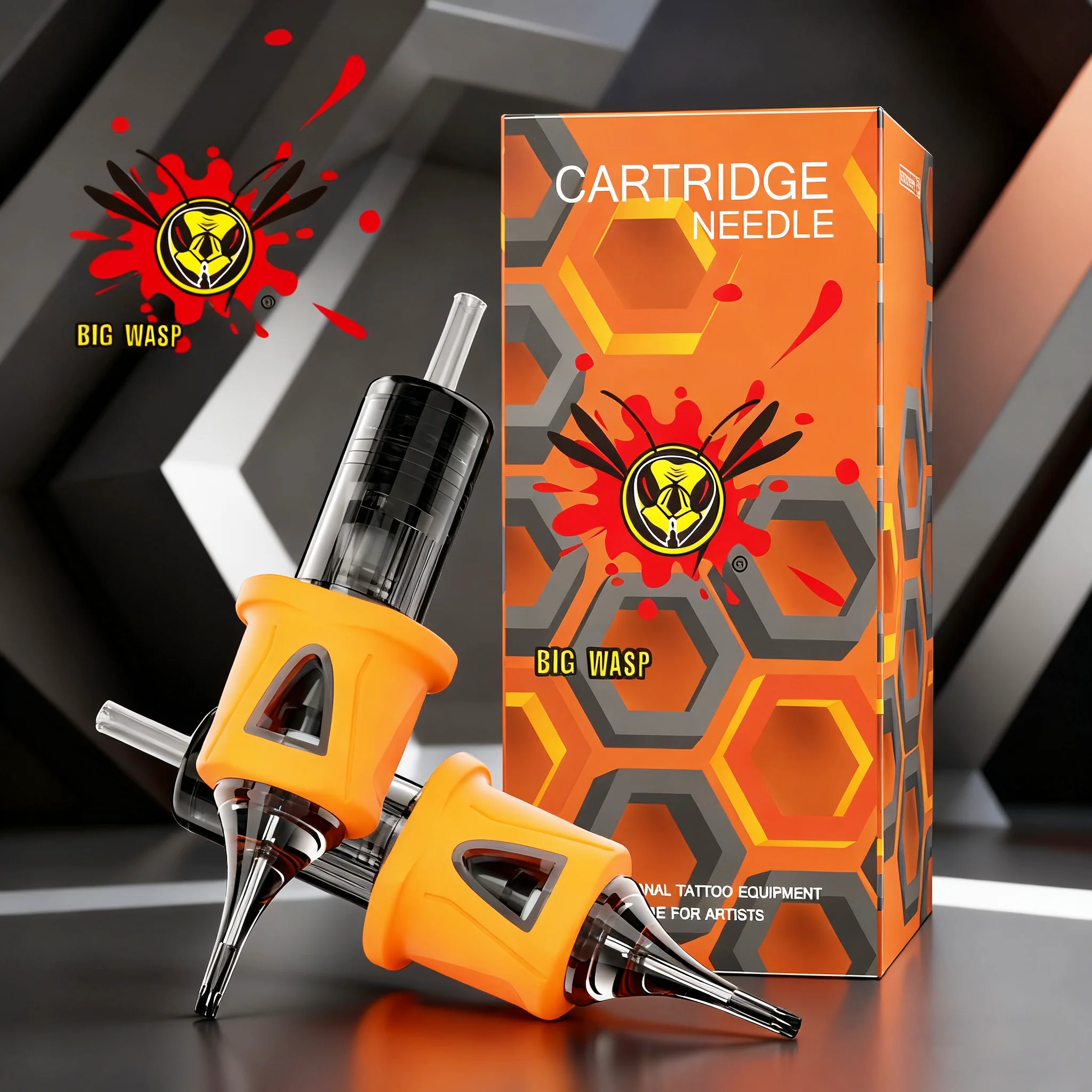 

BIGWASP 20 шт. картриджи для татуировки иглы одноразовые оранжевые RL/RS с мембраной профессиональные стерилизованные безопасные принадлежности для татуировщиков