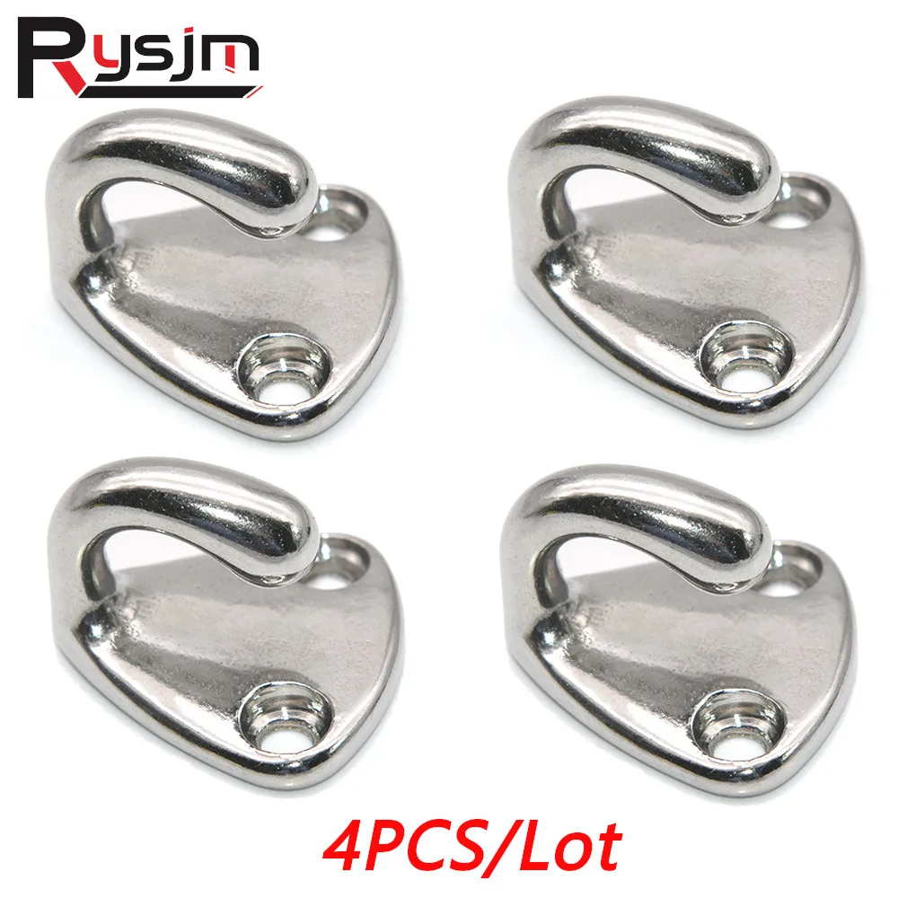 

HD 4Pcs 27mm 316 Stainless Steel Mini Boat Fender Hook Carabiner Pad Eye Fender Spring Hook Snap bateau accessoires marine