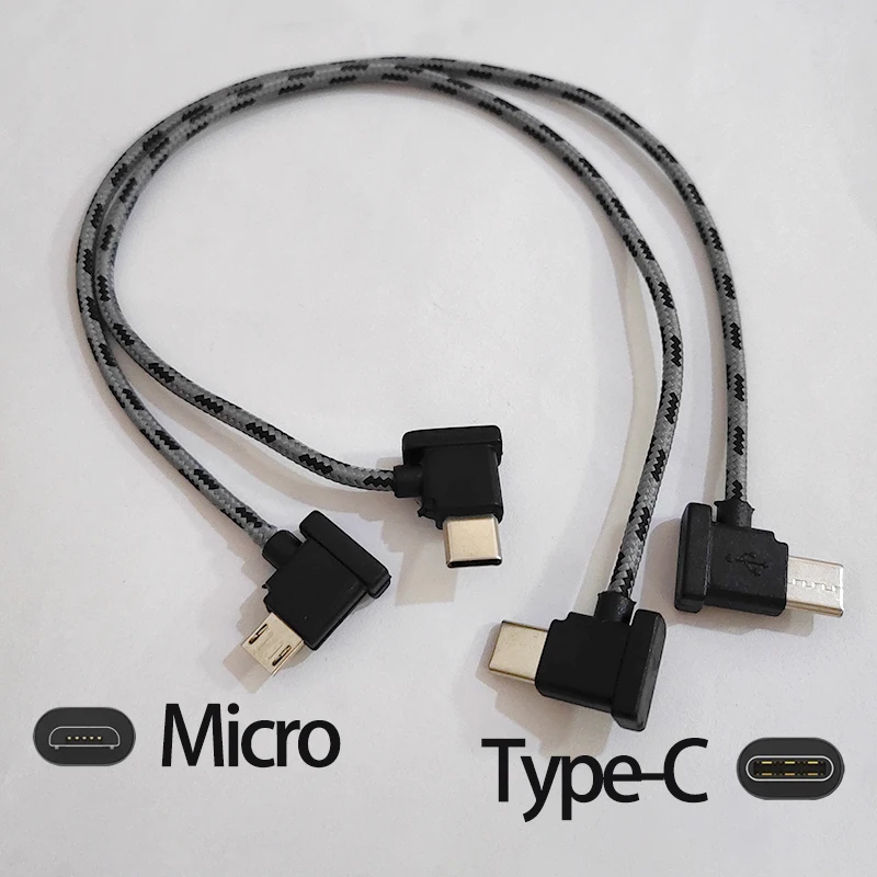 30cm Remote Controller Nylon Braided Cable Type C Adapter Wire Mobile Phone Tablet Data Line For DJI Mavic3/AIR 2/AIR 2S/MINI2
