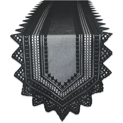 A Vintage Black Lace Covered Tabletop Series Gothic Halloween Decoration, Tablecloth