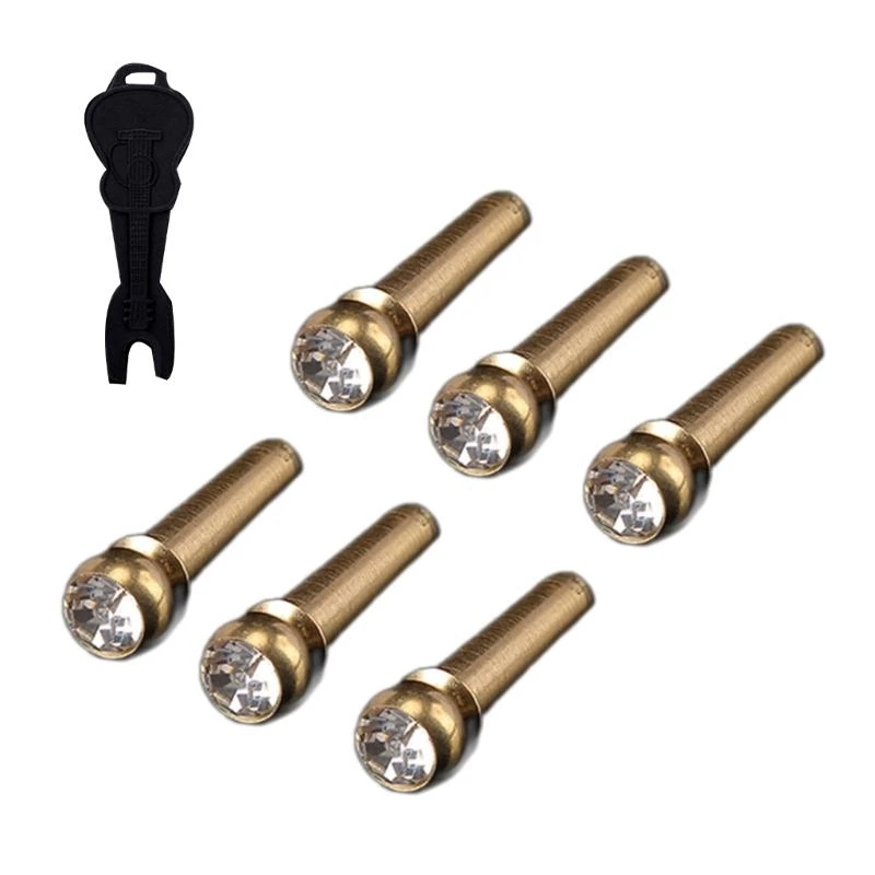 6 Count Guitar String Pins Crafted from Sturdy Materials Ensuring Longevity Perfect for Practice and Stage Performances