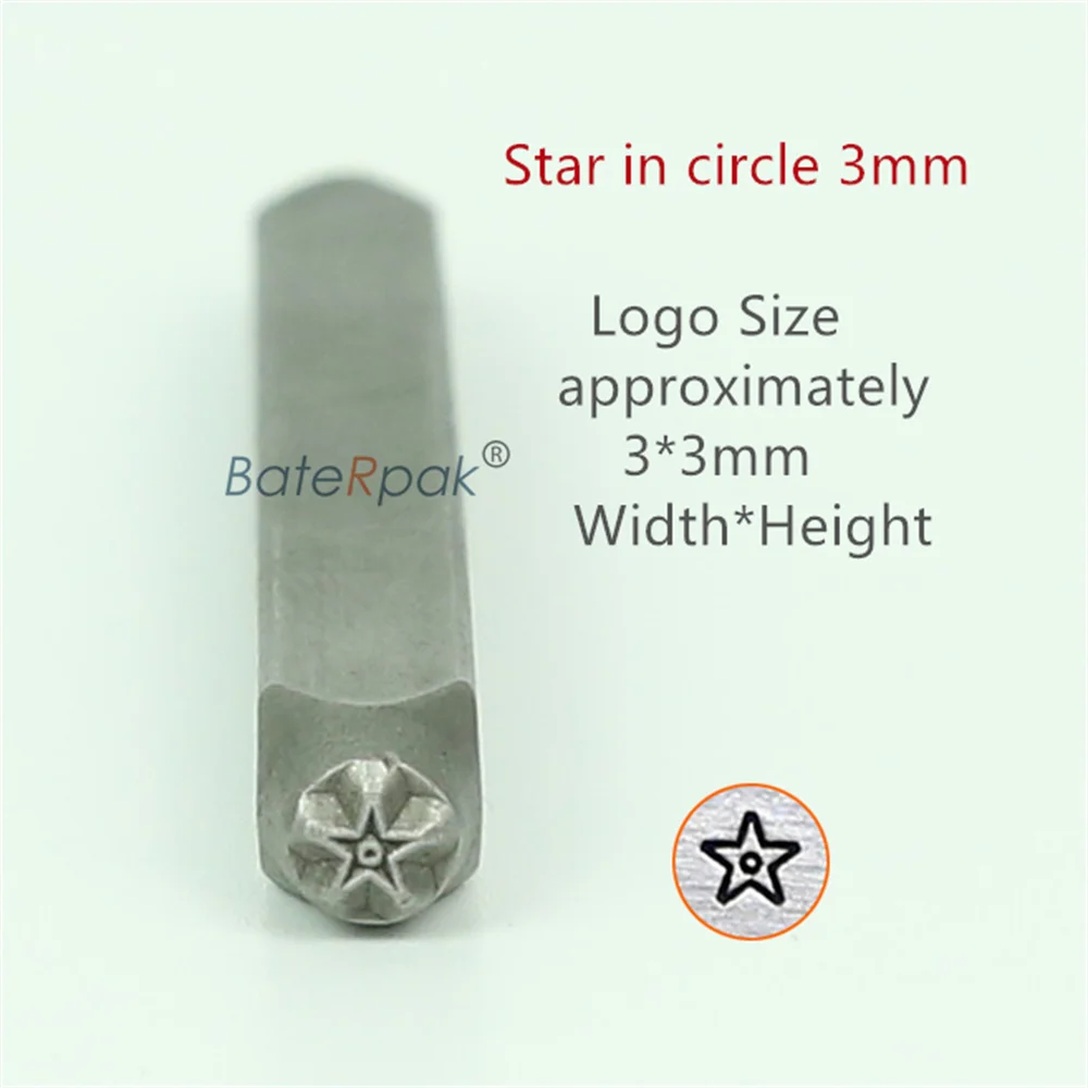 2/2.5/3/4/5/6/8Mm Star Ontwerp Staal Punch Postzegels, brieven Diy Armband/Sieraden Symbolen Stalen Stempel