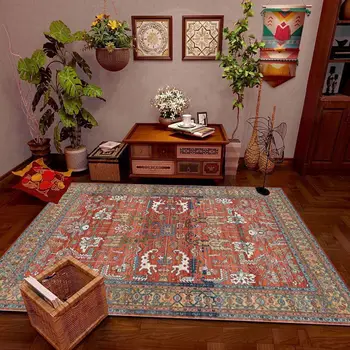거실용 레트로 에스닉 카펫, 넓은 공간 러그, 홈 데코, 복도 보호 카펫, 모로코 침실 옆 바닥 매트, 럭셔리 