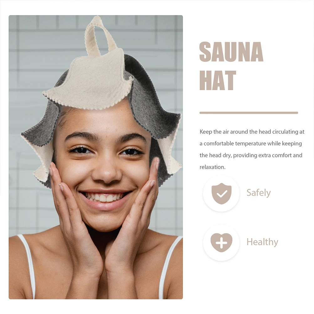 

3pcs Sauna Hats Felt Caps For Bathing Supple Breathable Lightweight Sauna Head Protectors Reusable Steam Room Hats