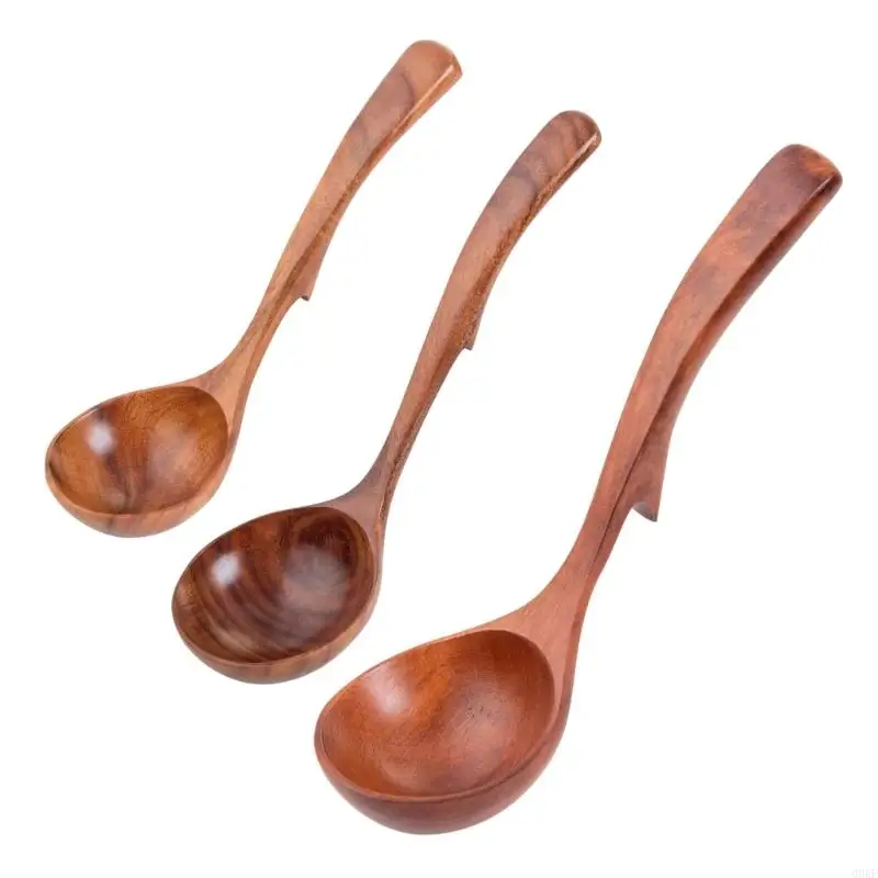 

Hanging Design Wooden Stirring Spoon Natural Grains Kitchen Tool For Hot Liquids
