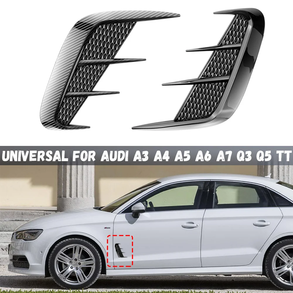 

Car Side Fender Vent Sticker Decoration Auto Bonnet Air Intake Flow Hood Scoop Cover For Audi A3 S3 A4 S4 A5 A6 A7 Q3 Q5 TT