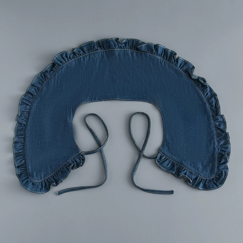 Mujer Color Azul Cuello Falso Cuello Plisado Desmontable Tamaño Ajustable