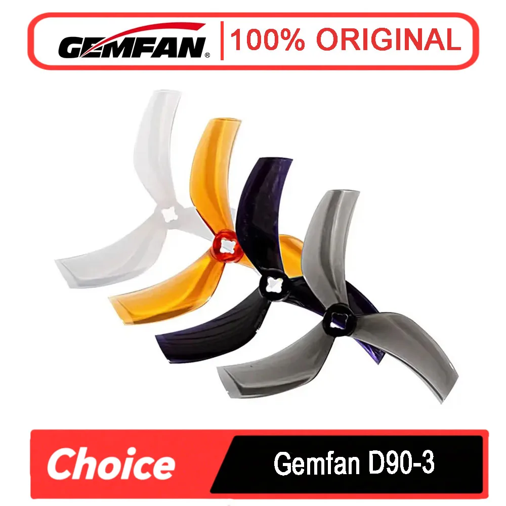 

4 пары реквизитов Gemfan D90/D90-3 с 3 лопастями, 90 мм (3,5 дюйма), отверстие M5, высокая эффективность) — для радиоуправляемых фристайлов/цинхопов/гоночных дронов