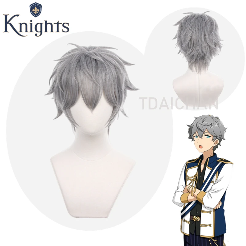 

Game ES Ensemble Stars Knights Sena Izumi Dark Grey Short 33cm Cosplay Wig Heat Resistant Synthetic Hair Party Wigs Free Wig Cap