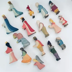 Handmade Fairy Tale Wooden Figures Princess Prince Professional Figure Kids Open Ended Play Toys Nordic Decor Sustainable Toys