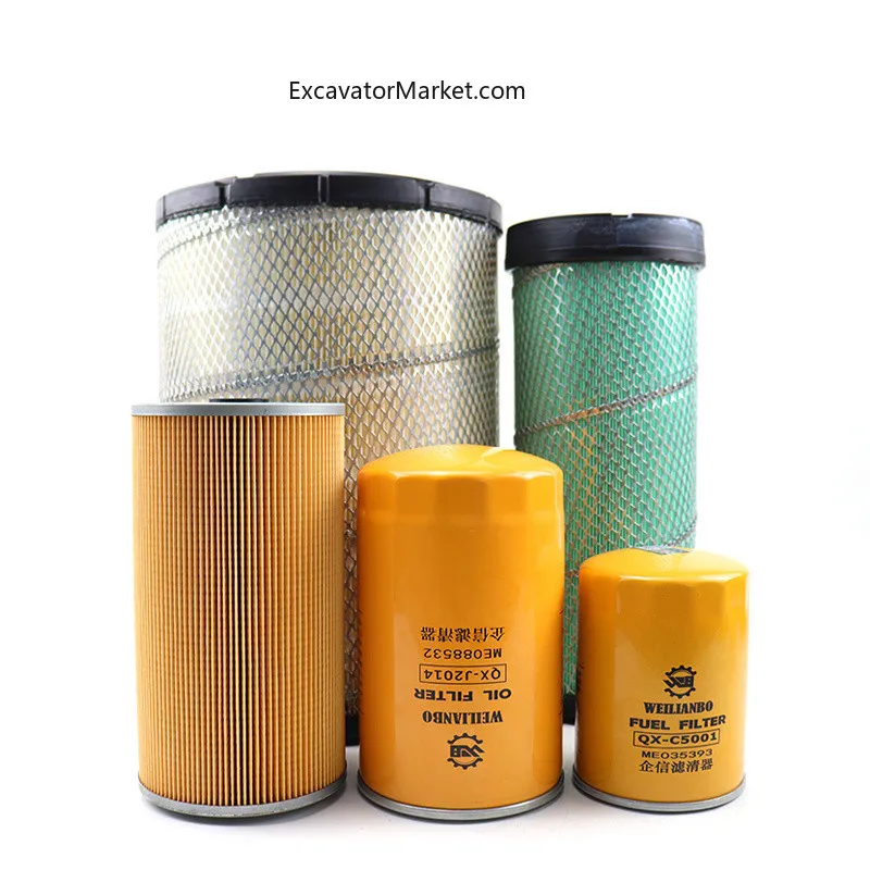 For Kato HD820R Excavator Oil Diesel Filter Element Air Filter Element Return Oil Inlet Filter Element Pilot Excavator Spare