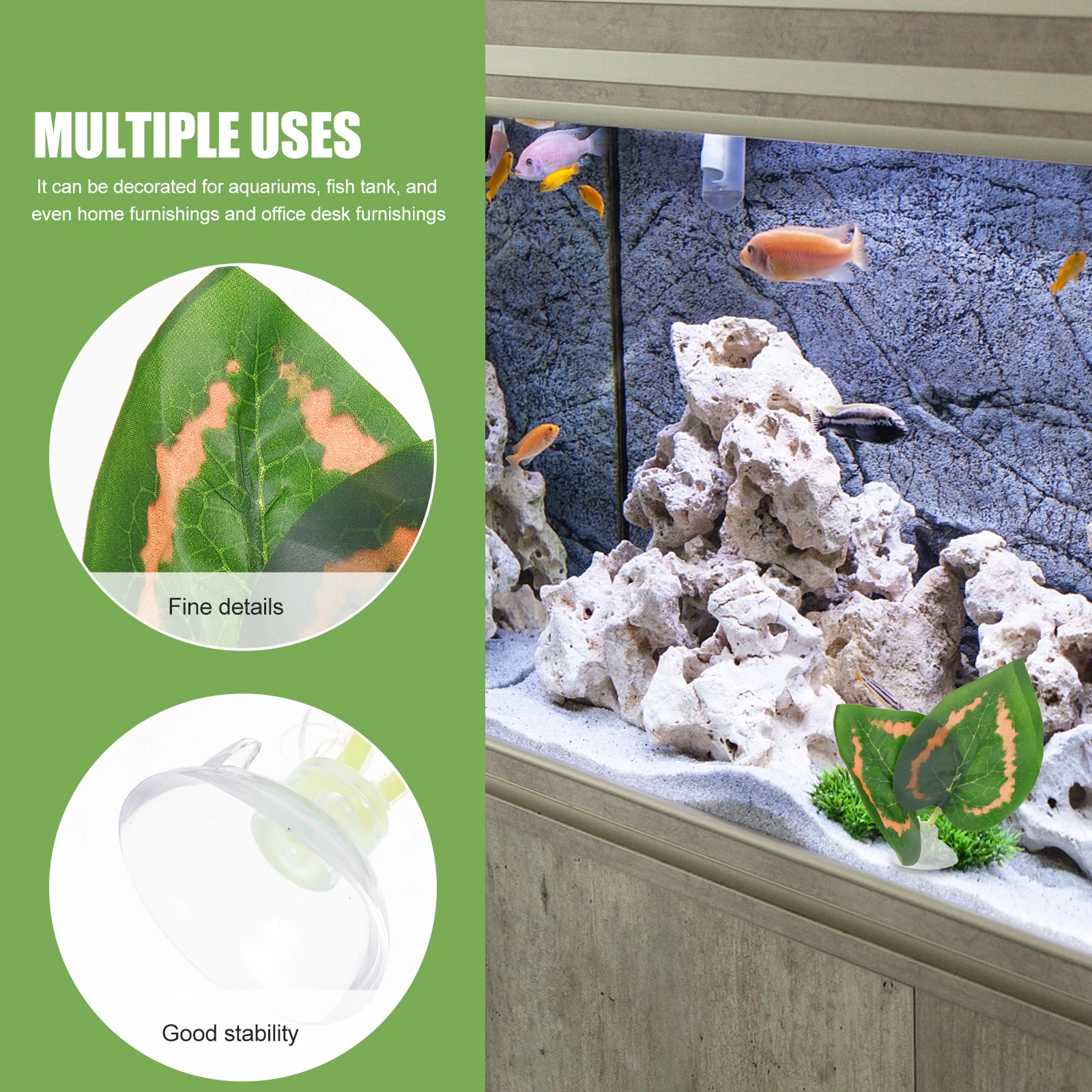 

Artificial Plant Leaves Decorative Aquarium Plants Reptile Tank Accessories Fish Tank Ornaments Plastic Leaf Pet Supplies Home