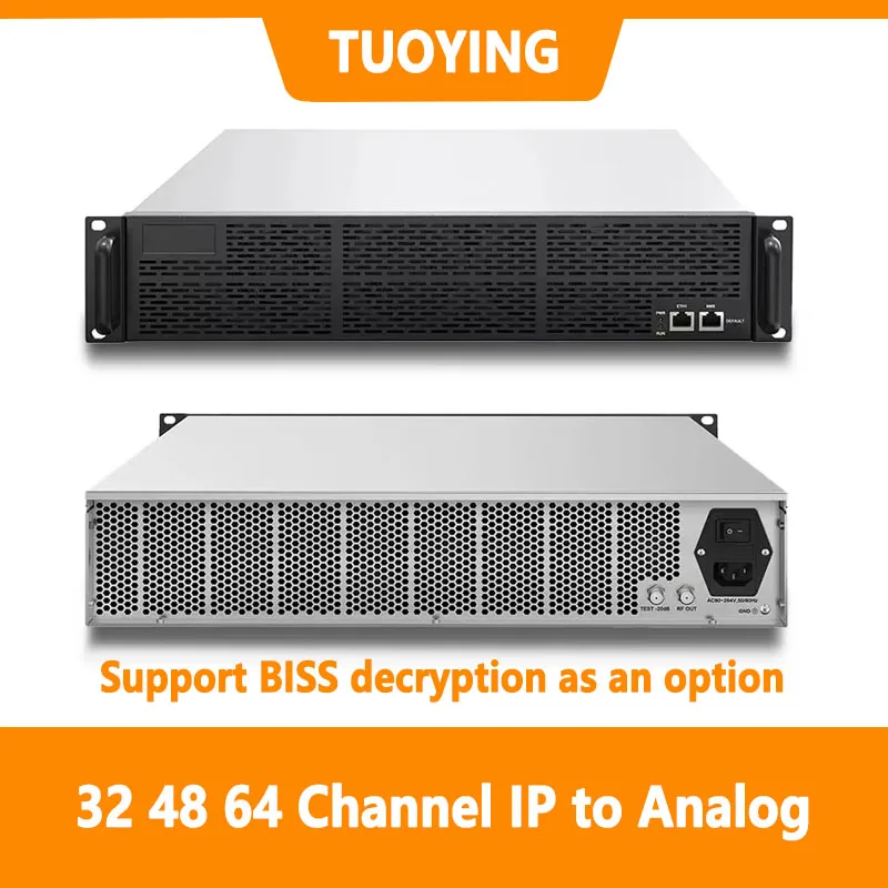 32 48 64 Channel IP to Analog NTSC PAL BG PAL DK SECAM Hotel Cable Front End RTP UDP IP to RF Modulator