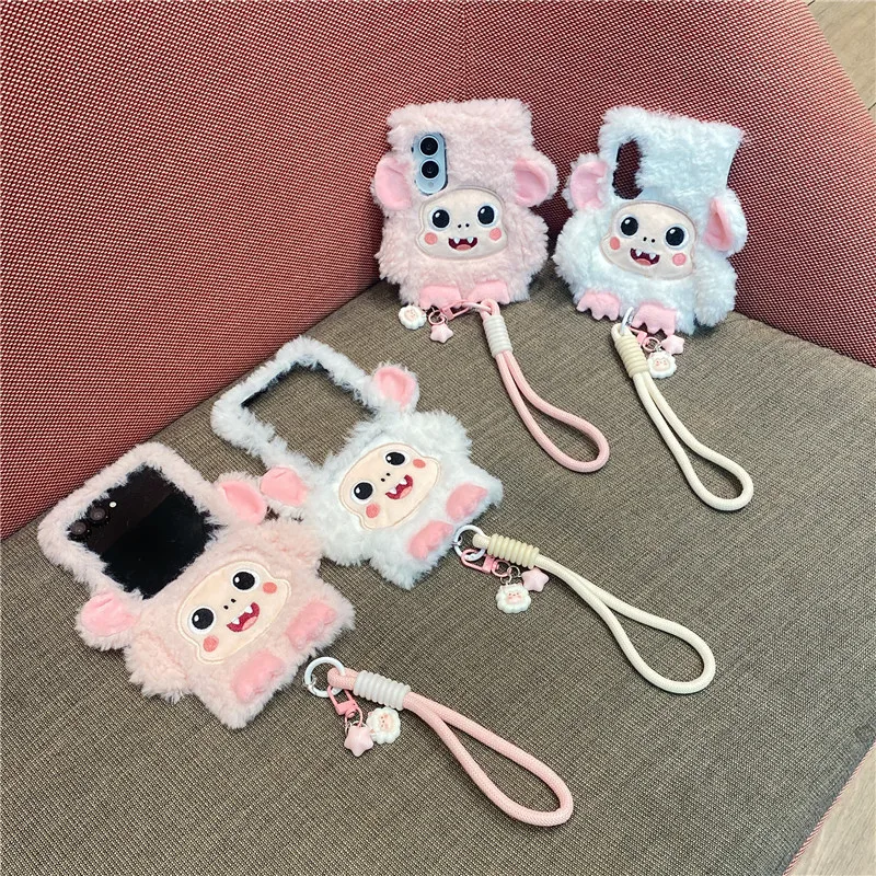 3D Cartoon Funny Monkey Plush Phone Cases For Samsung Galaxy Z Fold 8 Ultra Fold8 Fold7 Fold6 Fold5 Fold4 Fold3 Protective Shell