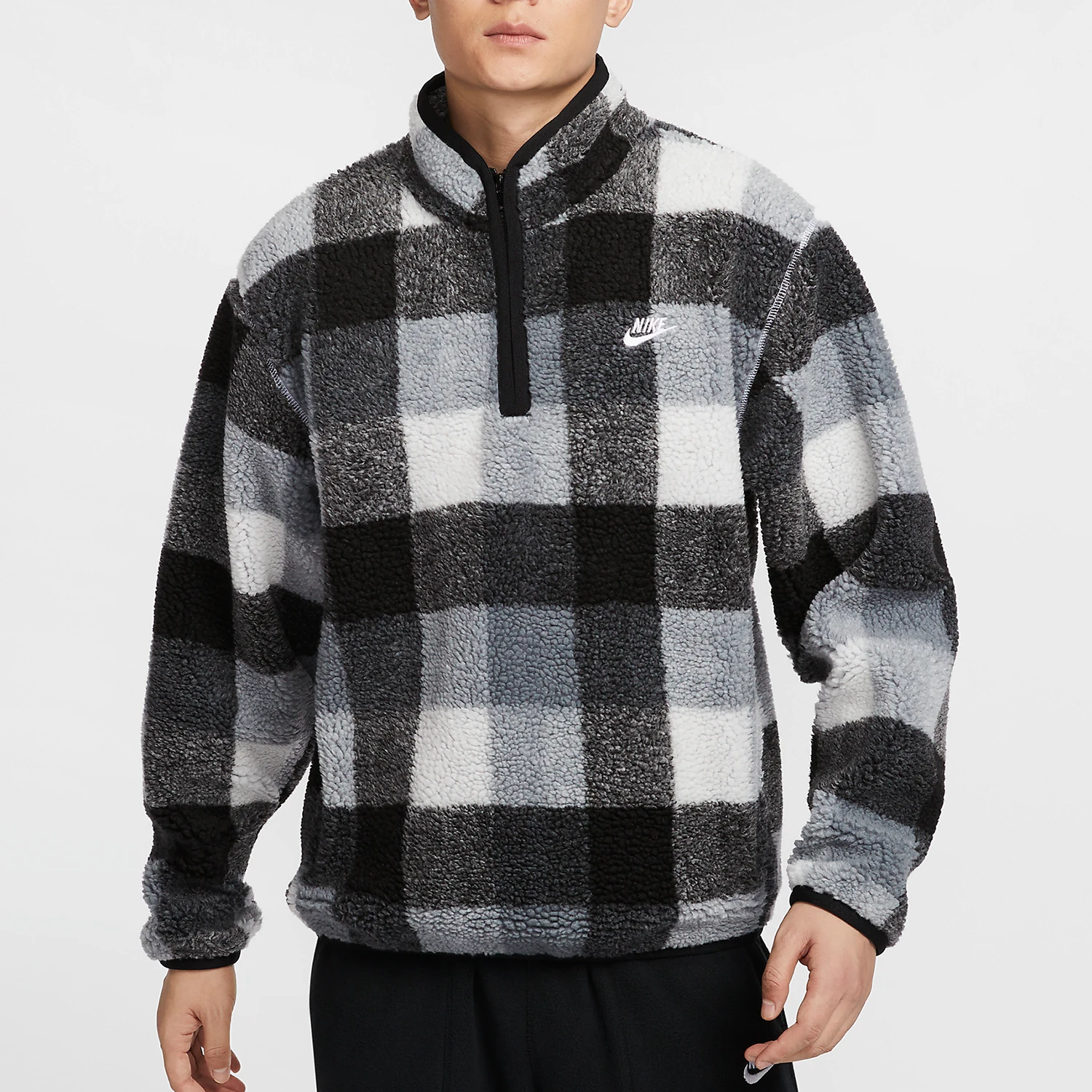 

Официальная мужская толстовка Nike Genuine Club в зимнем стиле с длинными рукавами из искусственной овчины FZ0898-010