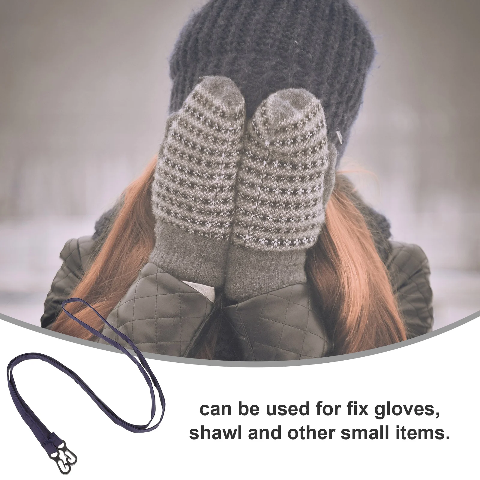 

2pcs Nylon Glove Rope Sturdy Anti-Lost Strap For Winter Gloves Holder Portable Mitten Ropes Reusable Clip For Toddler