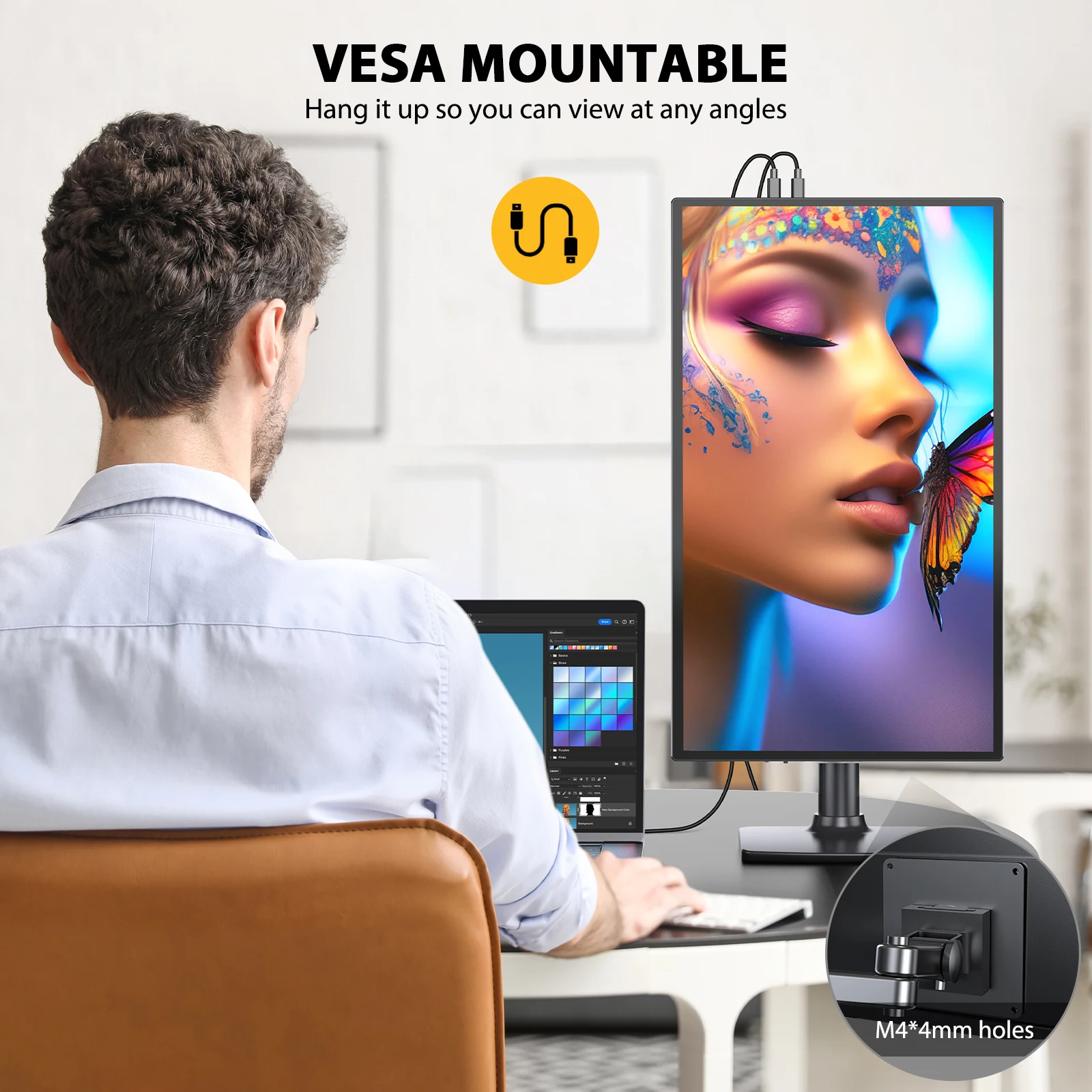 Imagem -05 - Monitor Portátil Uperfect 185 com Tela Sensível ao Toque 120hz Sync Gaming Display Extender Usb c Hdmi para pc Laptop Huawei Celular Huawei