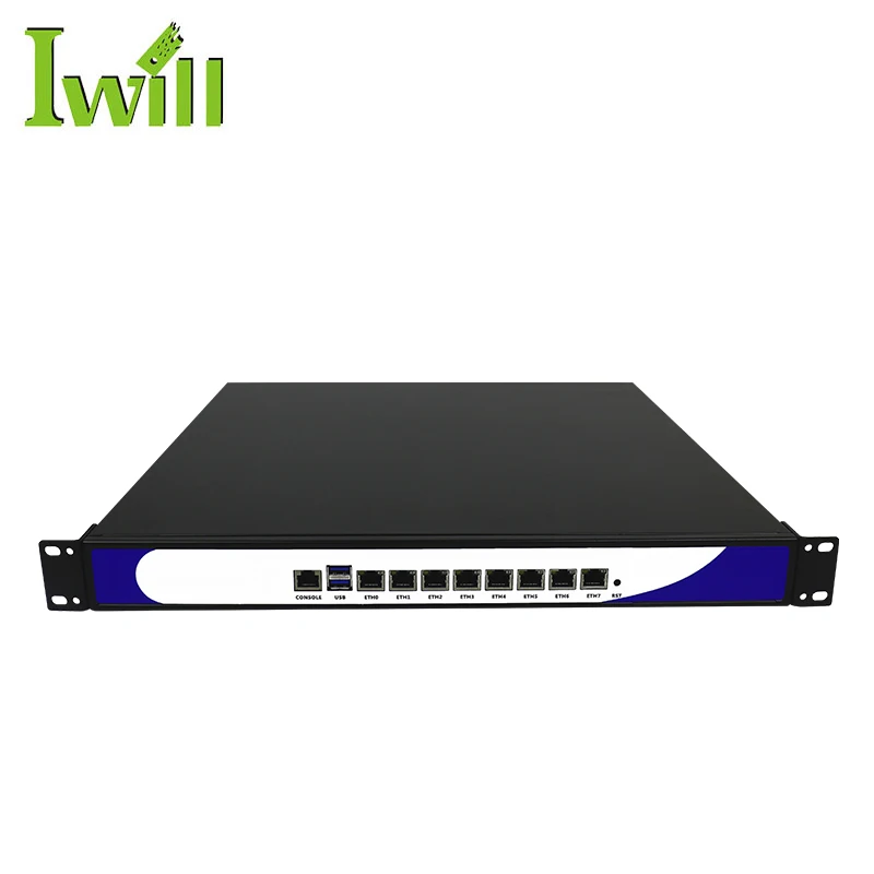 Wholesale 1U Pfsense Core I3 8100T Quad Network Server Win7 8 10 Linux DDR4 VGA 2USB 8LAN Computer System with Firewall & VPN