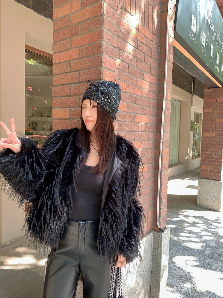 Female Fashion Fall/Winter Niche Faux Fur Coat Furry Jacket Lady Shaggy Outerwear Women\'s Coats Factory Direct Sales