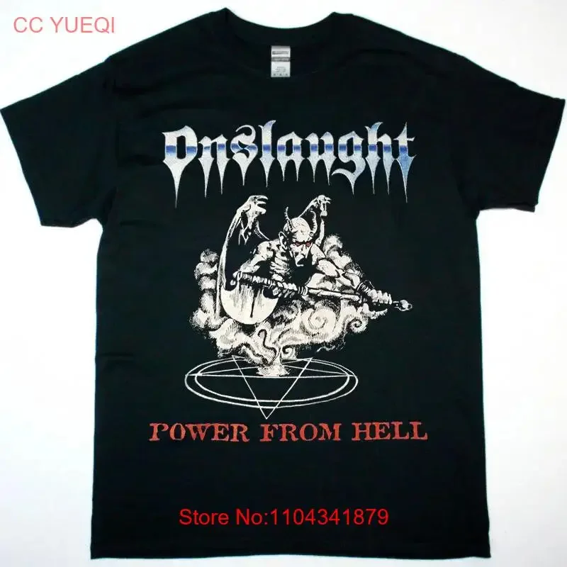 НОВАЯ футболка LISTING Onslaught Power From Hell, черная, полный размер S-5XL