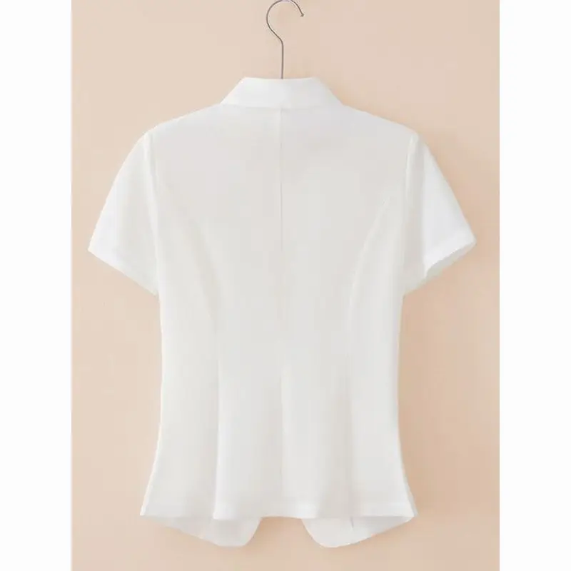 Summer ort Sve Me للسيدات مقاس كبير بقصة ضيقة وخفيفة الوزن وأزرار علوية احترافية لأعلى Ele Busin irt #3