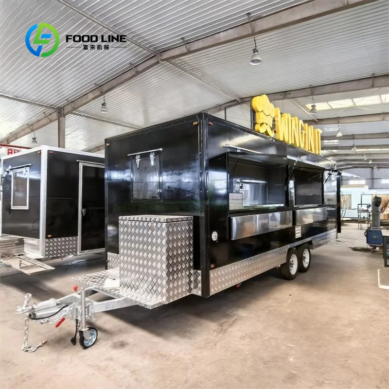 Customize Square Movable Trailer Equipped with Custom Light Signs Logo Ideal for Fried Chicken French Fries Mobile Food Business