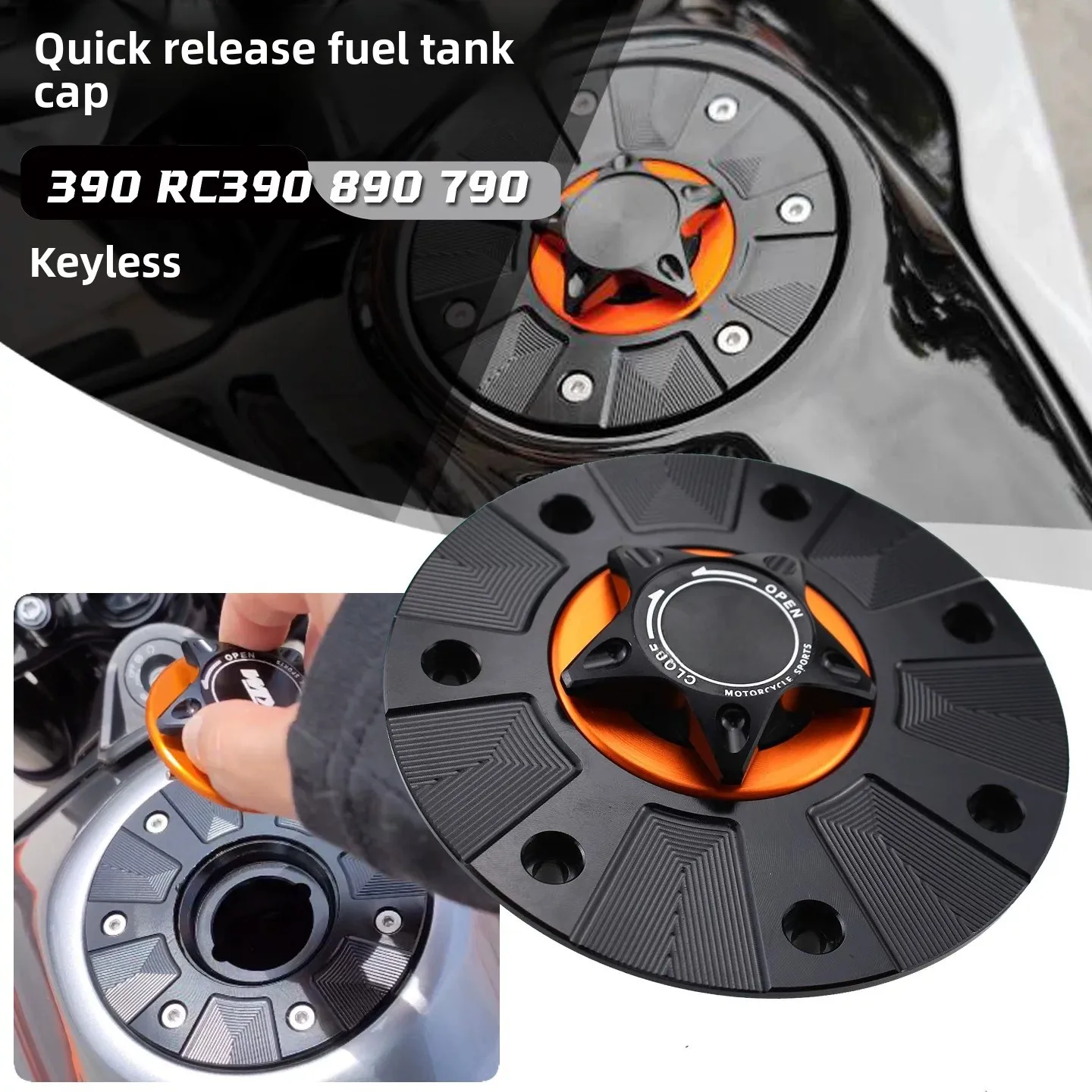 

For KTM390 DUKE250 Duke 390 RC390 890 790 modified aluminum alloy quick-release fuel tank cover