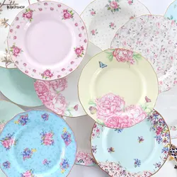 8 Inche Porcelain Dinner Plates Bone China Western Plate Cake Dessert Sushi Plate Afternoon Tea Household Disc Dining Decoration