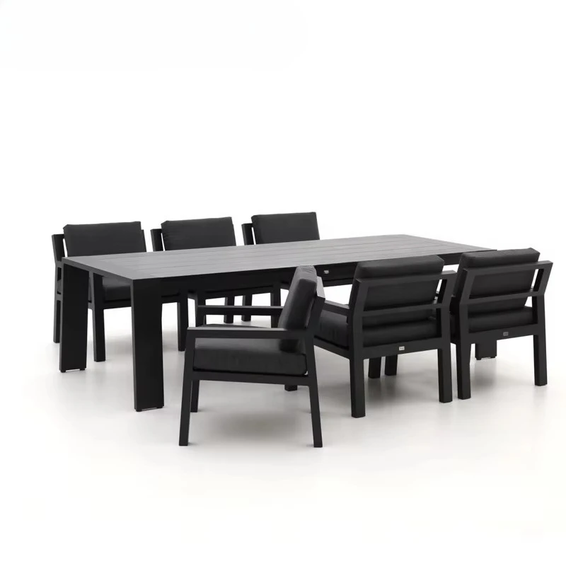 Factory Price Fashionable and Minimalist Restaurant Dining Table and Chair Aluminum Dining Table Set