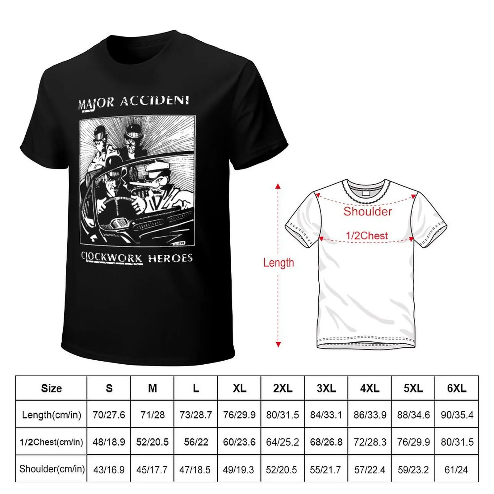 Major Accident - Clockwork Heroes T-Shirt cotton graphic tees shirts graphic street wear hippie clothes graphic shirts men